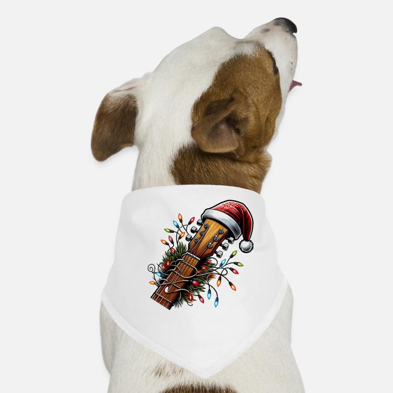 Guitariste Guitariste Père Noël Bandana pour chien