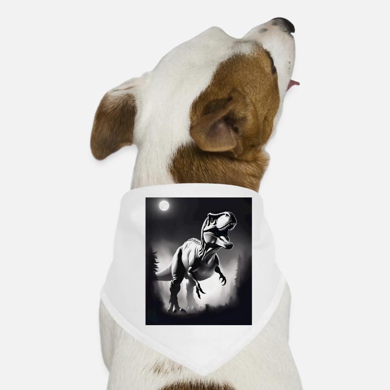 Black and white T-rex Dog Bandana
