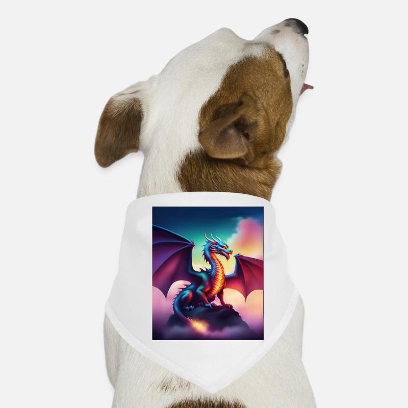 Drache auf einer Klippe Hunde-Bandana