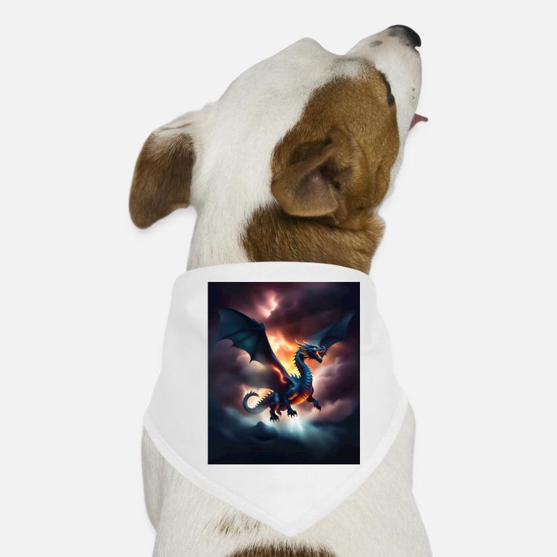 Cool dragon flying over the clouds Dog Bandana