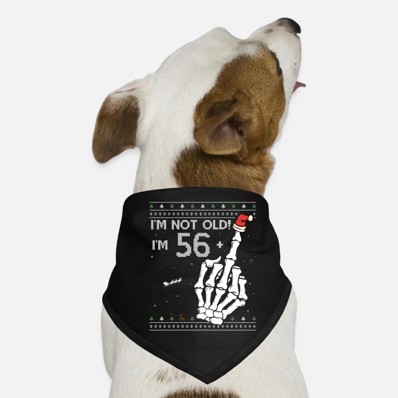 I am 56 + 1 Middle Finger - Funny Skeleton 57th Dog Bandana