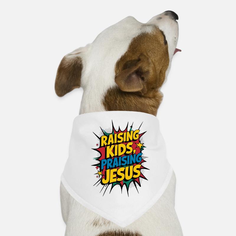 Kinder großziehen, die Jesus Glauben im Comic-Stil preisen Hunde-Bandana