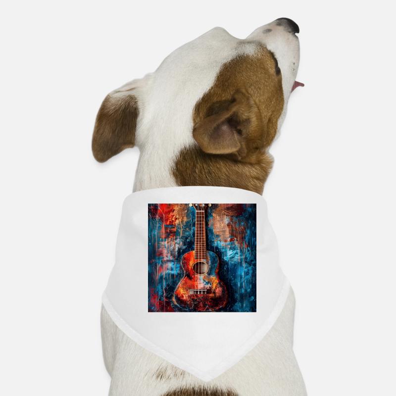 Ukulele - Hunde-Bandana - Weiß