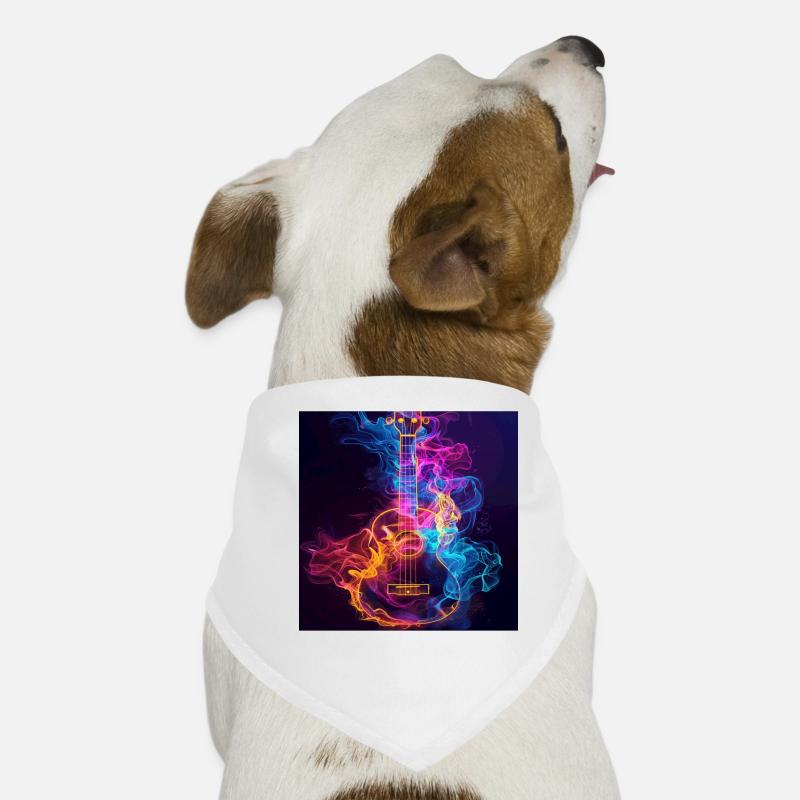 Ukulele - Hunde-Bandana - Weiß