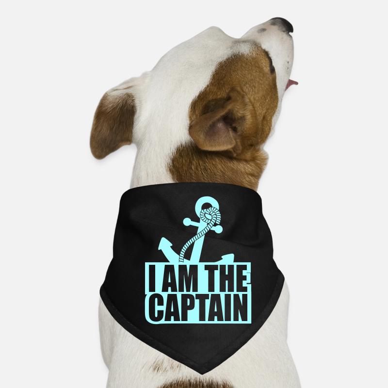 Je suis le capitaine de l’équipage de l’ancre disant texte citation logo Bandana pour chien