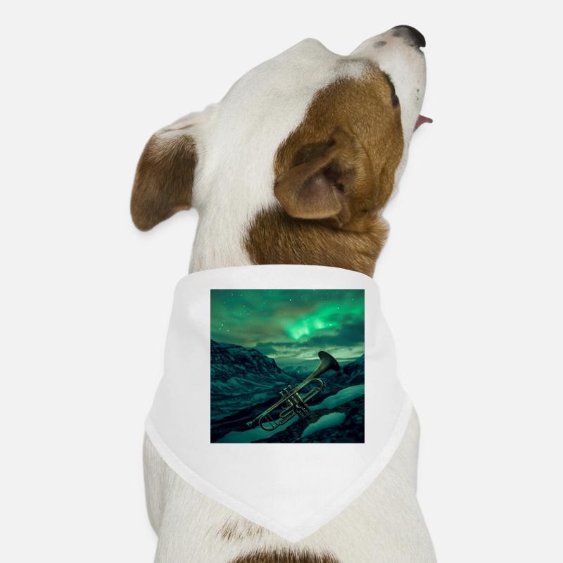 Trompete - Hunde-Bandana - Weiß