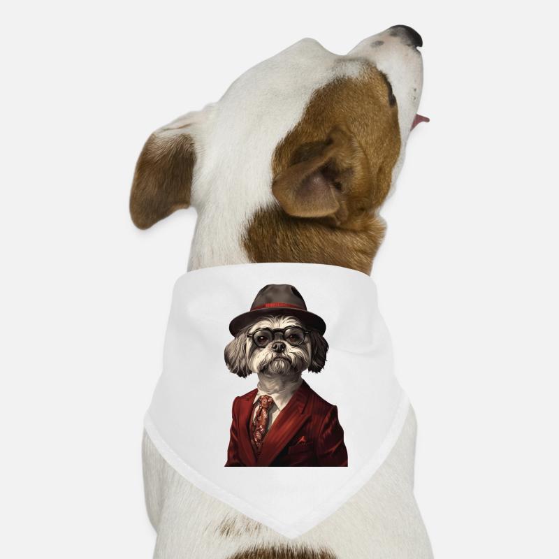 Lhasa Apso - Hunde-Bandana - Weiß