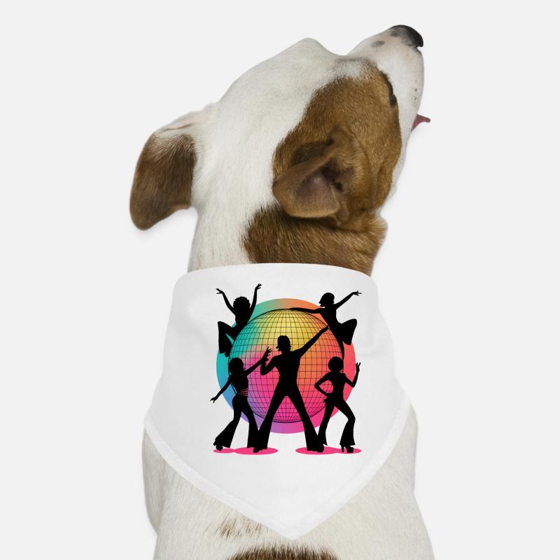 Retro Disco Vibes Dance Silhouette Art Dog Bandana