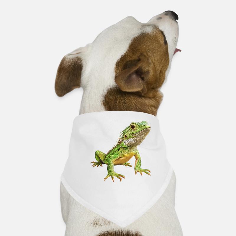 Eidechsen Eidechse - Hunde-Bandana - Weiß