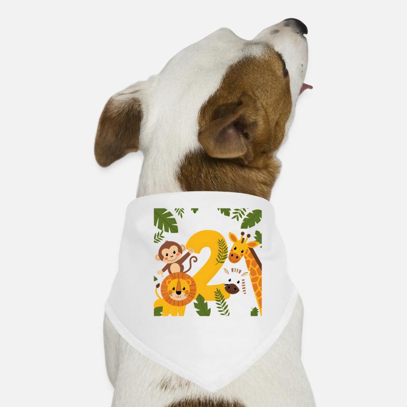 2. Geburtstag 2 Jahre Dschungel Tiere Löwe Giraffe Hunde-Bandana