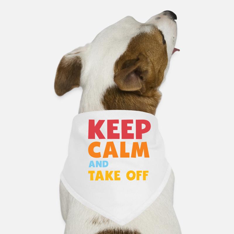 Keep Calm And Take Off Fun Vacation Dog Bandana