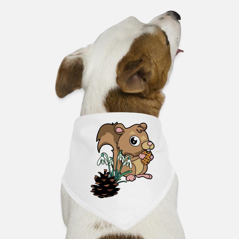 Forest Animals Spring Squirrel Snowdrops Dog Bandana