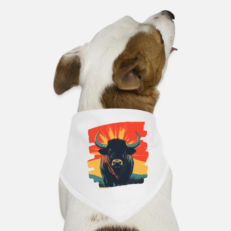 Büffel - Hunde-Bandana - Weiß