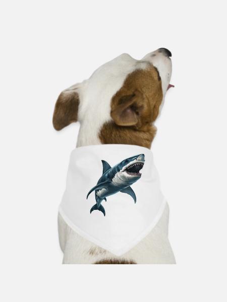 Haie Hai - Hunde-Bandana - Weiß - Vorne