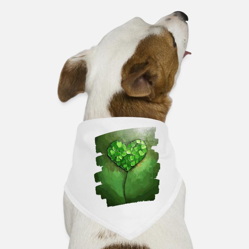 Saint-Patrick Shamrock Heart Bandana pour chien