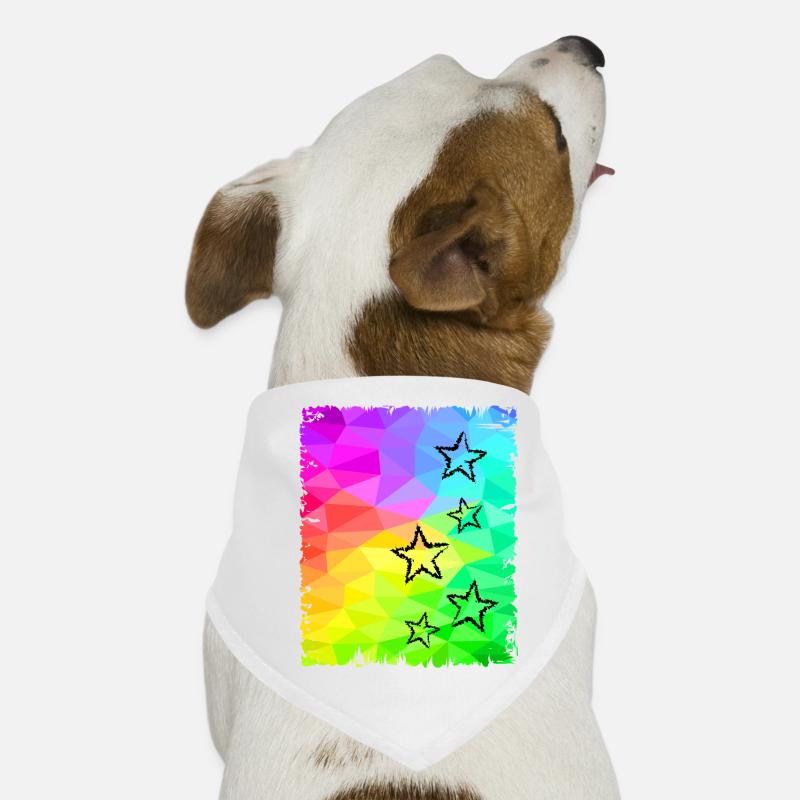 Bunte Sterne Farbverlauf Regenbogenfarben Hunde-Bandana