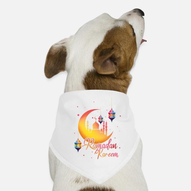 Ramadan Kareem Eid Mubarak Solemn Moonlight Dog Bandana