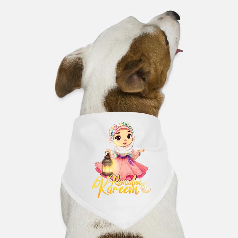 Eid Mubarak Ramadan Kareem Illustration with Dog Bandana