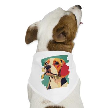 Beagle - Hunde-Bandana - Weiß - Vorne