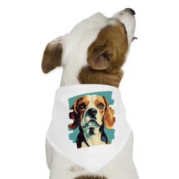Beagle - Hunde-Bandana - Weiß - Vorne