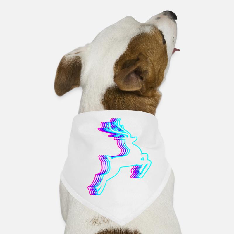 Retro Rentier Weihnachten Weihnachtsmann Vaporwave Hunde-Bandana
