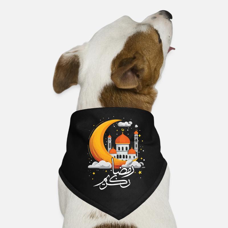 Eid Mubarak with Mosque and Moon Design Dog Bandana