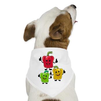 Paprika Gemüse Vegetarisch - Hunde-Bandana - Weiß - Vorne