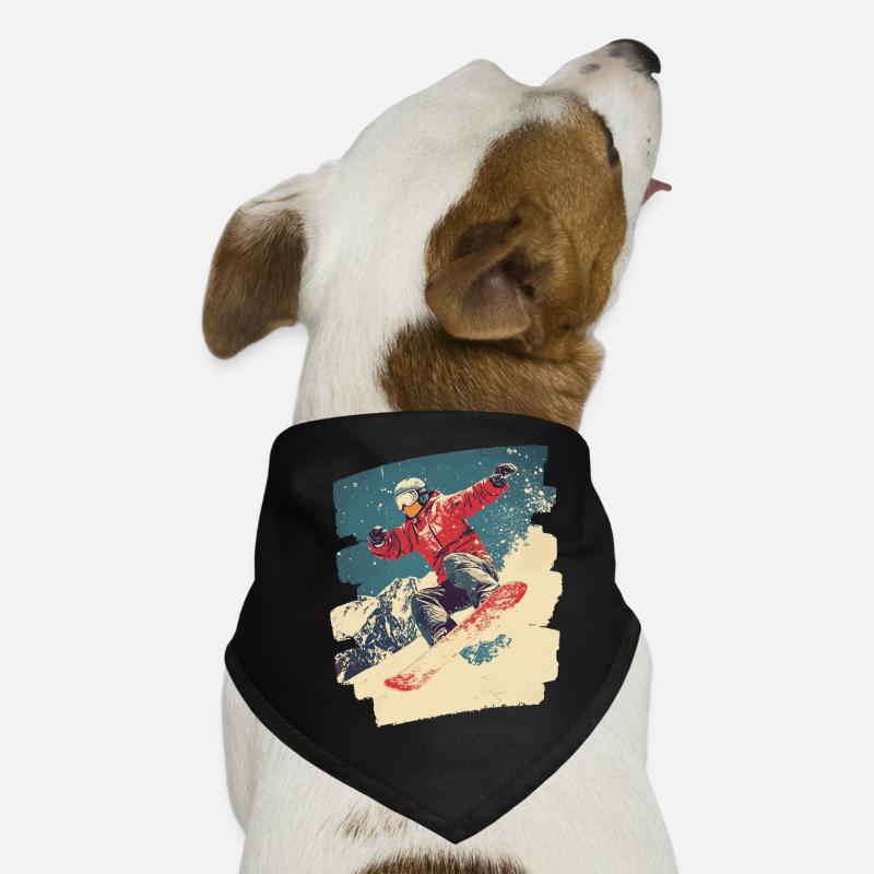 Snowboarder poudreuse Bandana pour chien