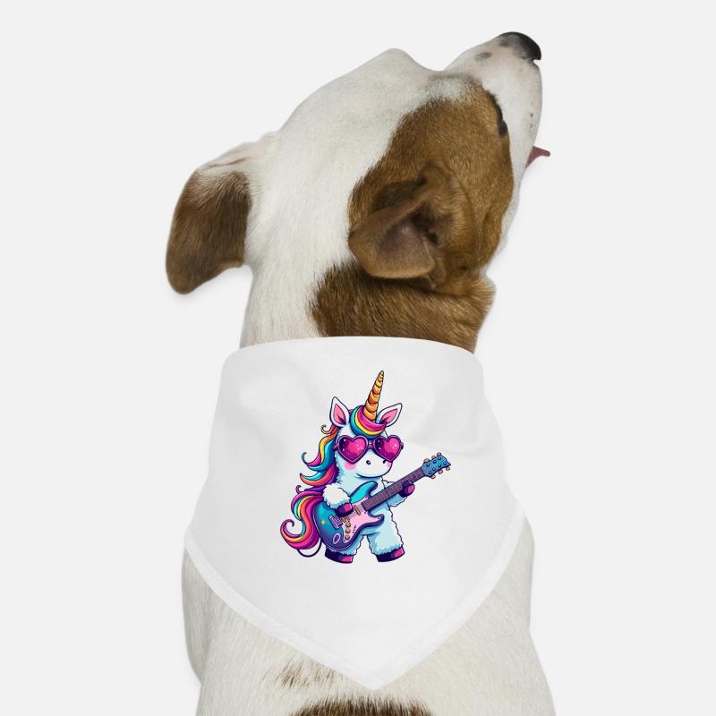 Einzigartiges Einhorn Mit Gitarre Und Hunde-Bandana