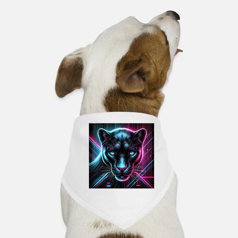 Cyberpunk Panther – Neon Style Dog Bandana