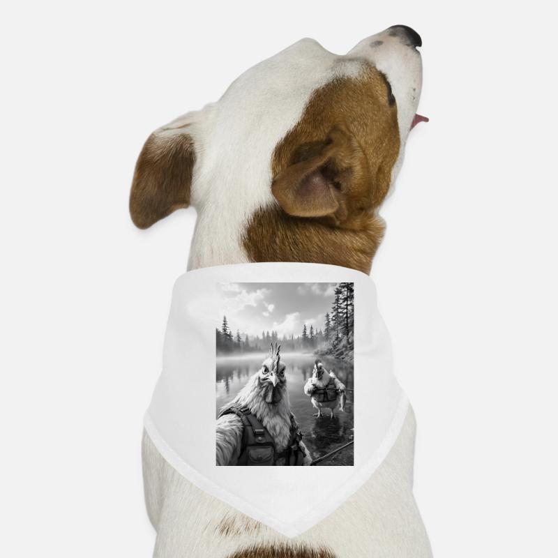Pêche Poulet Coq Selfie Bandana pour chien