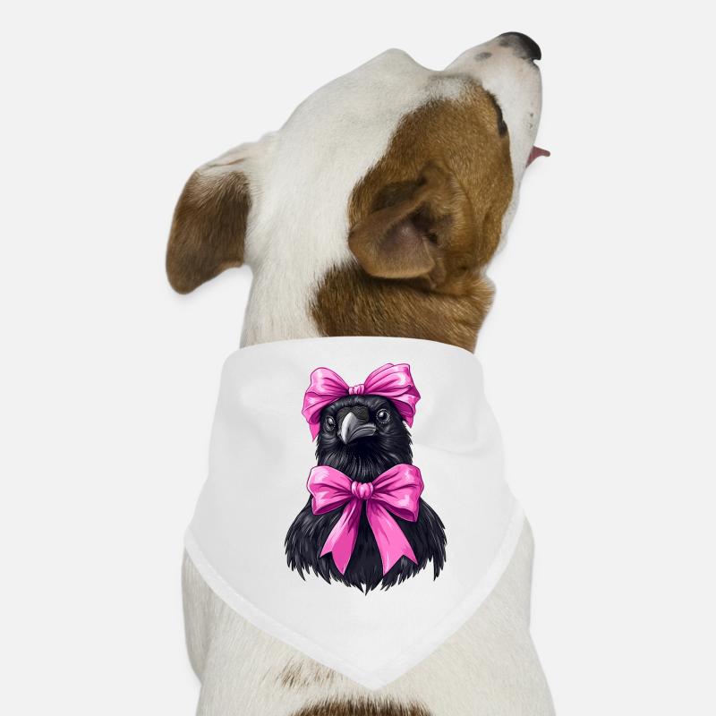 Coquette Bogen Rabe Krähe Vogel Mädchen Mama rosa Hunde-Bandana