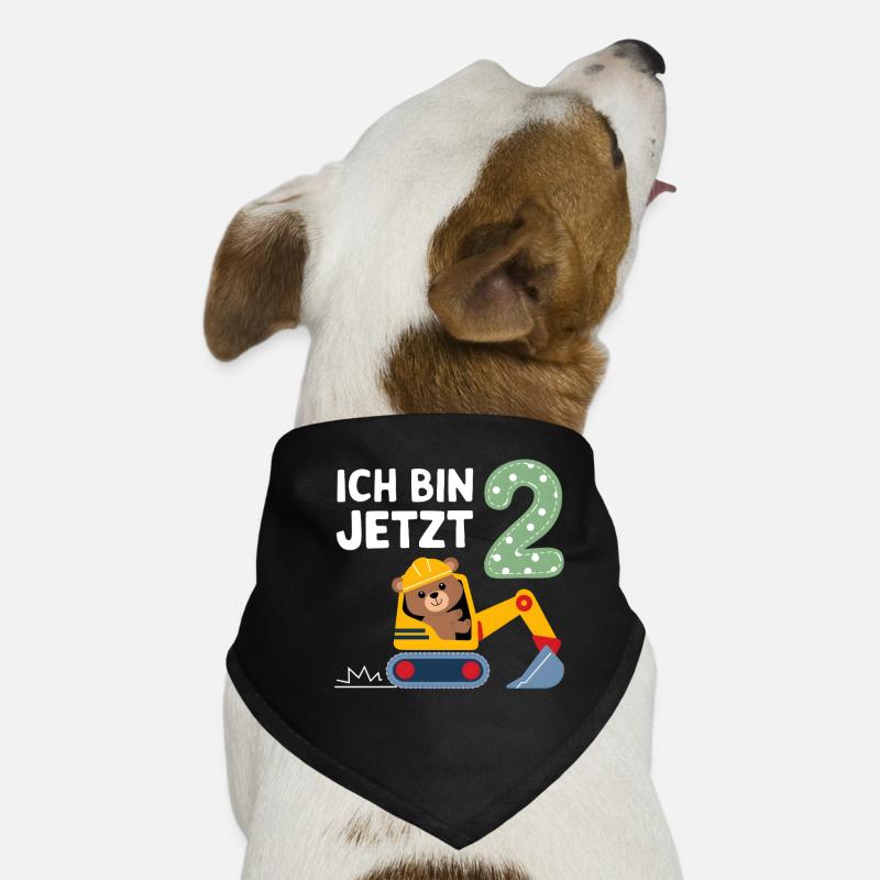 Ich bin jetzt 2 Bagger Bär 2. Geburtstag Hunde-Bandana