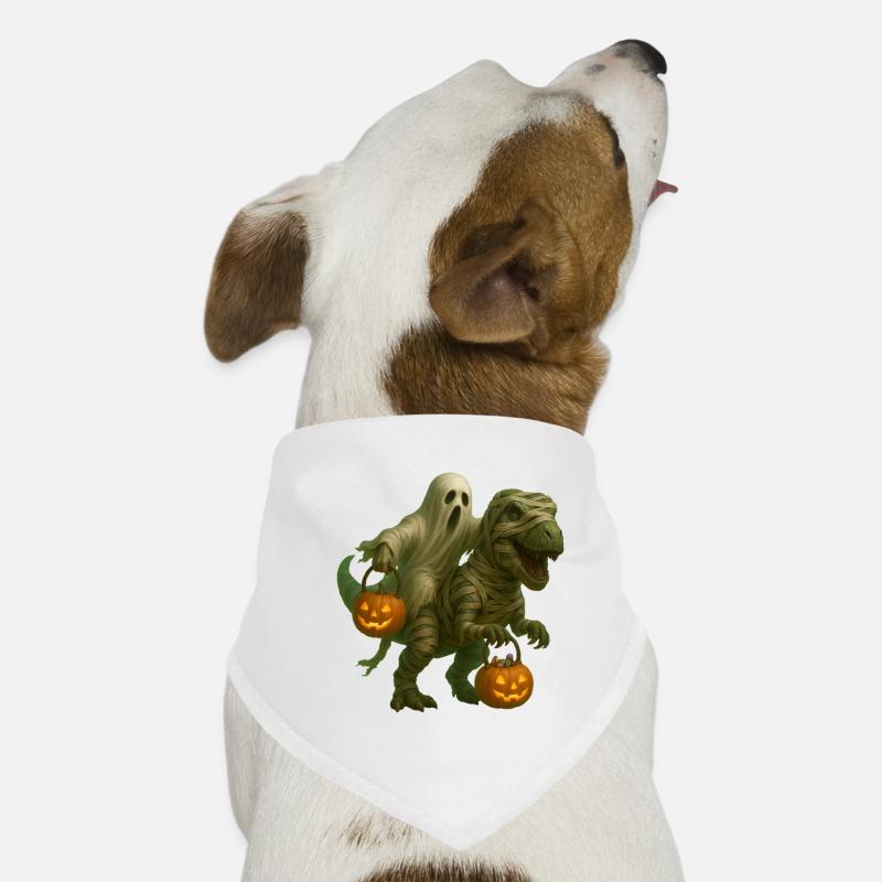 T-Rex - Hunde-Bandana - Weiß
