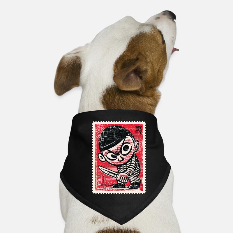 Bande dessinée gangster sur timbre-poste Bandana pour chien
