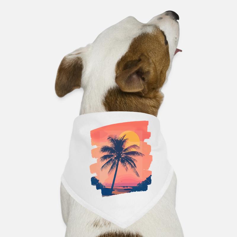 Beach Palm Trees Sunset Summer Dog Bandana