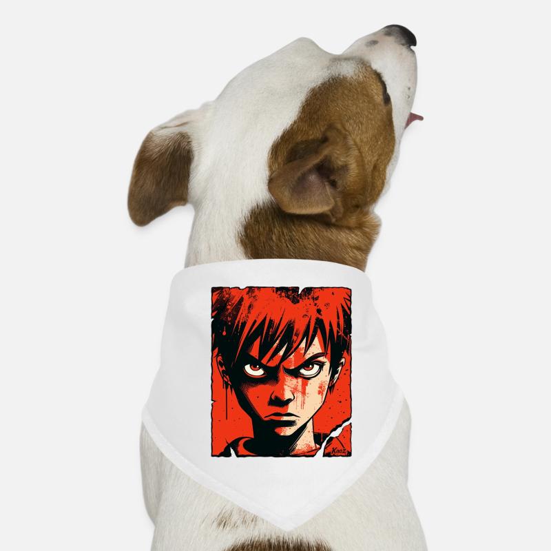 Wütender Junge im roten Comic-Stil Hunde-Bandana