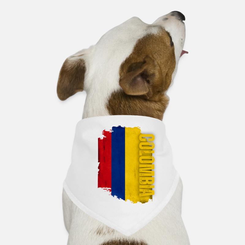 Drapeau vertical de la Colombie, j’aime la Colombie Bandana pour chien