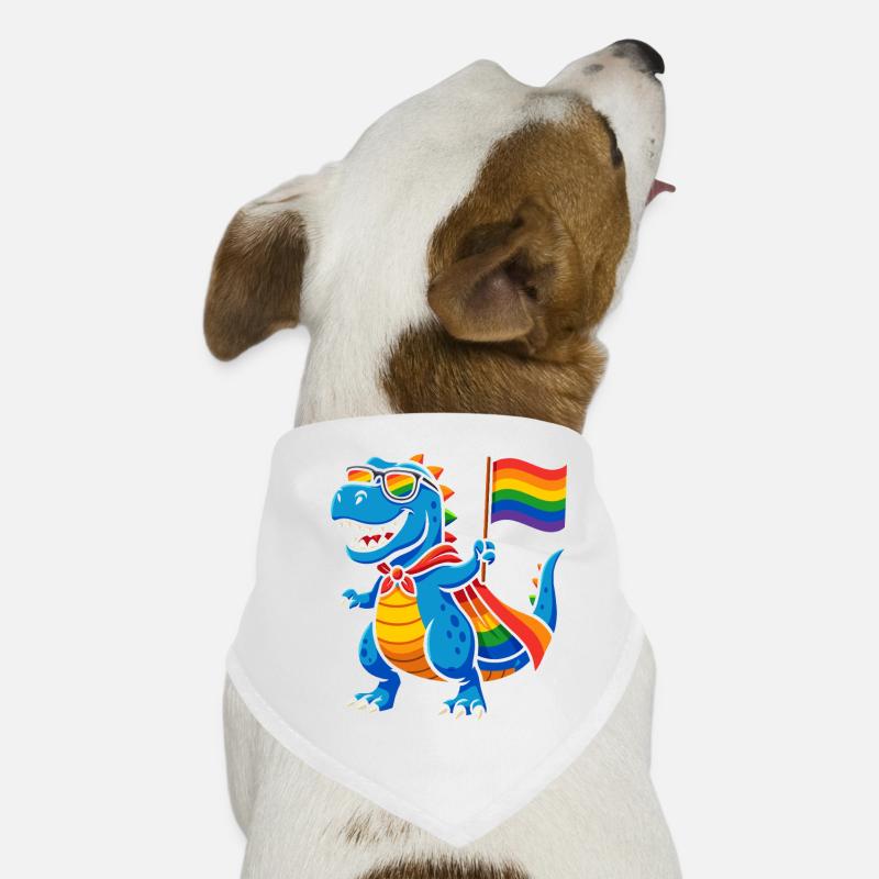 Pride Dino with Rainbow Cape Dog Bandana