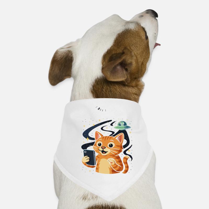 Space Cat with Alien UFO Dog Bandana