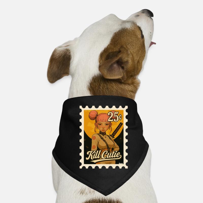 Fille avec une épée dans le style bande dessinée Bandana pour chien