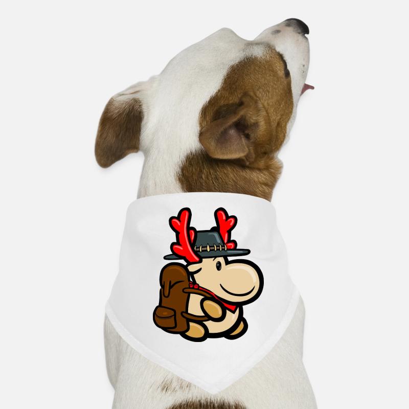 Rentier Elmondo mit Rucksack als Backpacker Hunde-Bandana