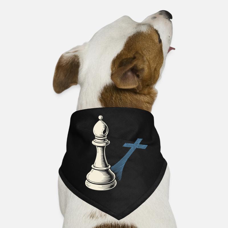 Joueur d’échecs Pion Design Shadow Cross Bandana pour chien