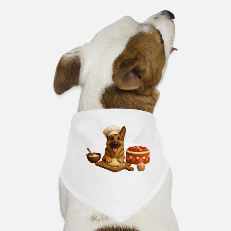 Berger allemand préparant des biscuits pour gâteaux Bandana pour chien