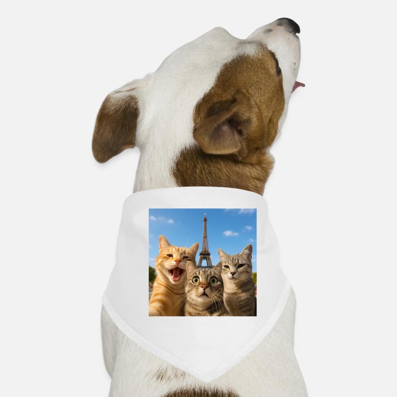 Cats selfie in Paris Eiffel Tower Cat Selfie Gift Dog Bandana