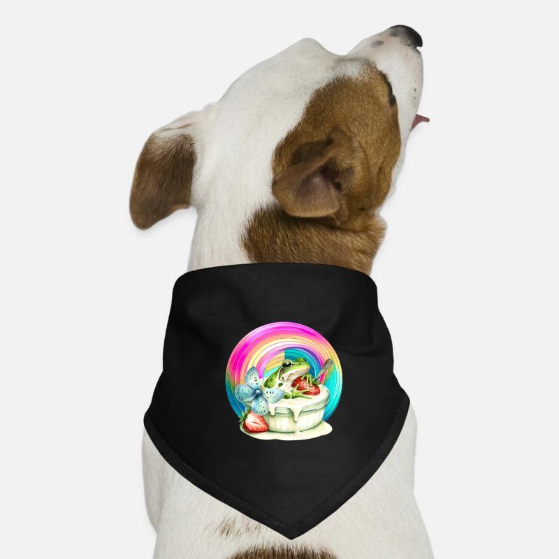 Regenbogen Frosch Eis Erdbeere Eiskrem Kind Hunde-Bandana