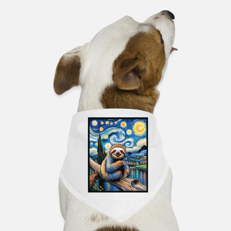 Sloth in Van Gogh style – art meets chill Dog Bandana