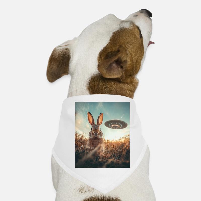Rabbit selfie with UFO Dog Bandana