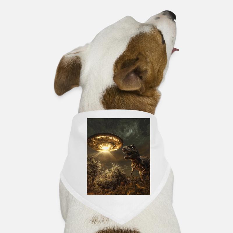 T-Rex Selfie mit UFO Hunde-Bandana