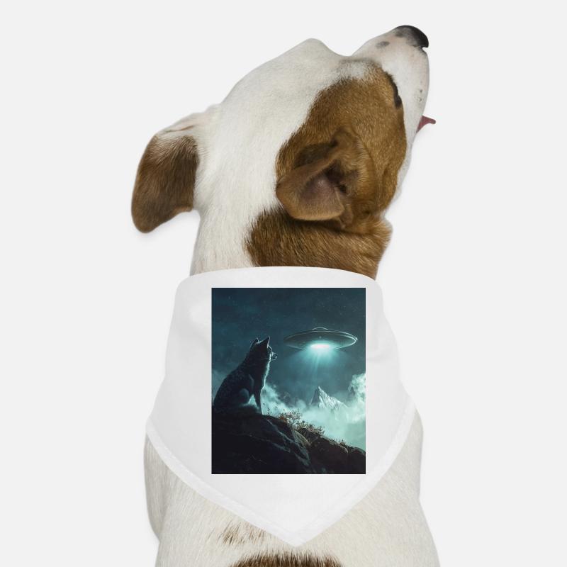 Wolf Selfie with UFO Dog Bandana
